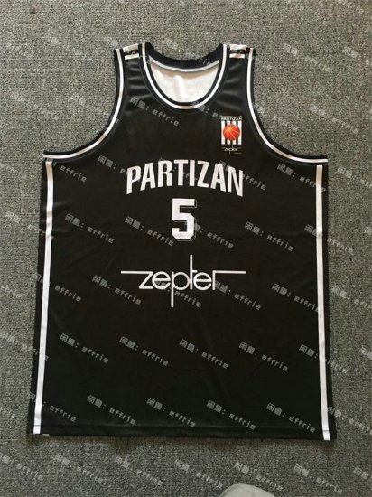 5 Haris Brkic Partizan Belgrade Black Retro Basketball Jersey